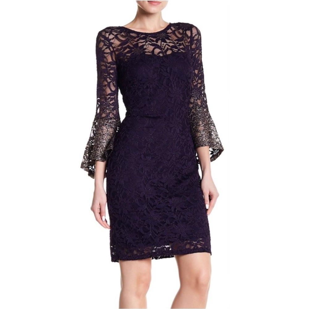Marina Ombré Glitter Lace Dress
